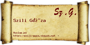 Szili Géza névjegykártya
