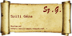 Szili Géza névjegykártya