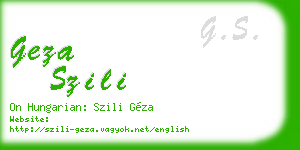 geza szili business card