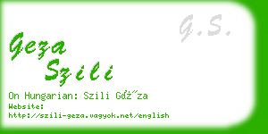 geza szili business card